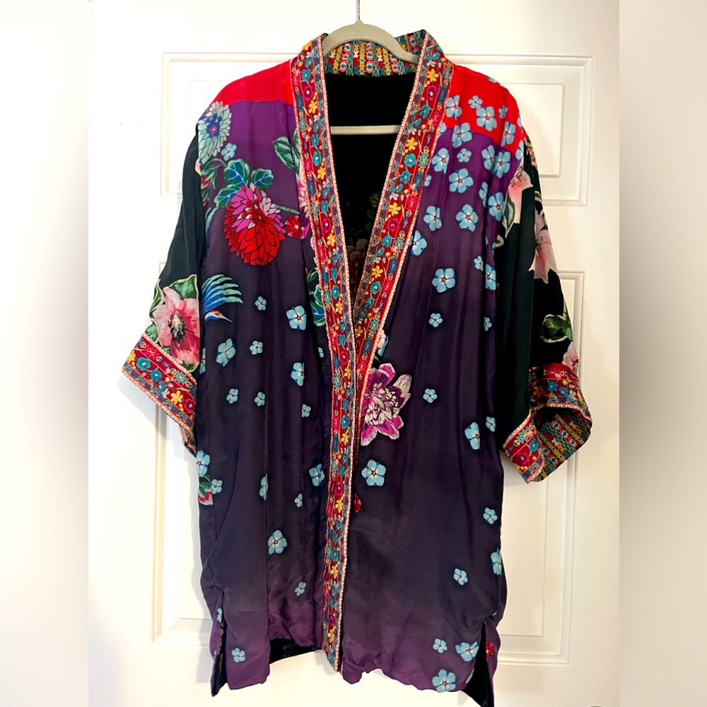 Johnny Was Multicolor Floral Kimono